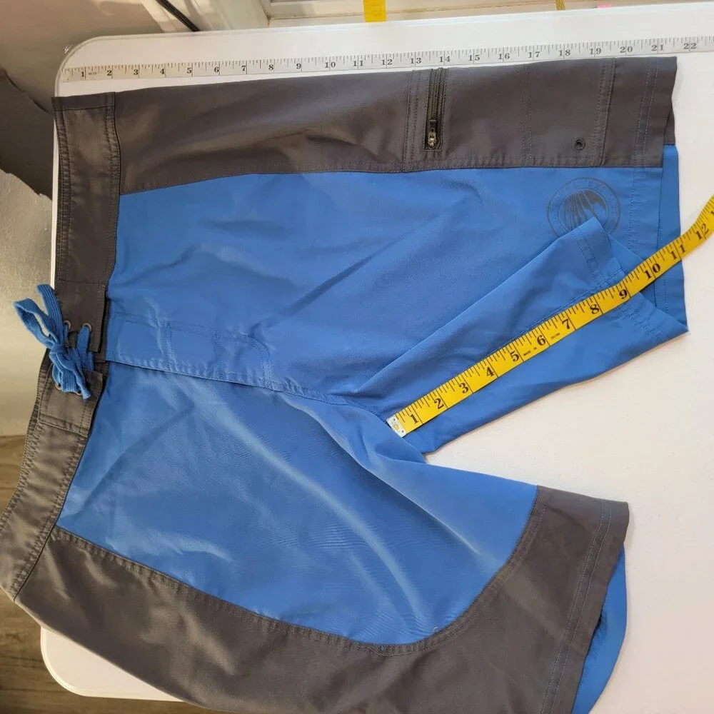 REI Mens Swim Trunks Hybrid Board Shorts‎ Outdoor Unlined Blue Gray Sz 36